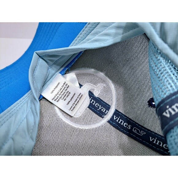 Vineyard Vines Hat Cap SnapBack Blue Navy Trucker Mesh Whale Embroidered Mens - Picture 6 of 6